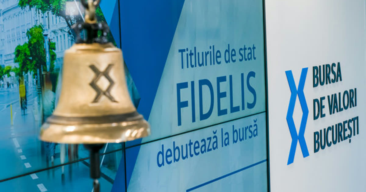 Clopotul Bursei de Valori București la listarea titlurilor de stat Fidelis